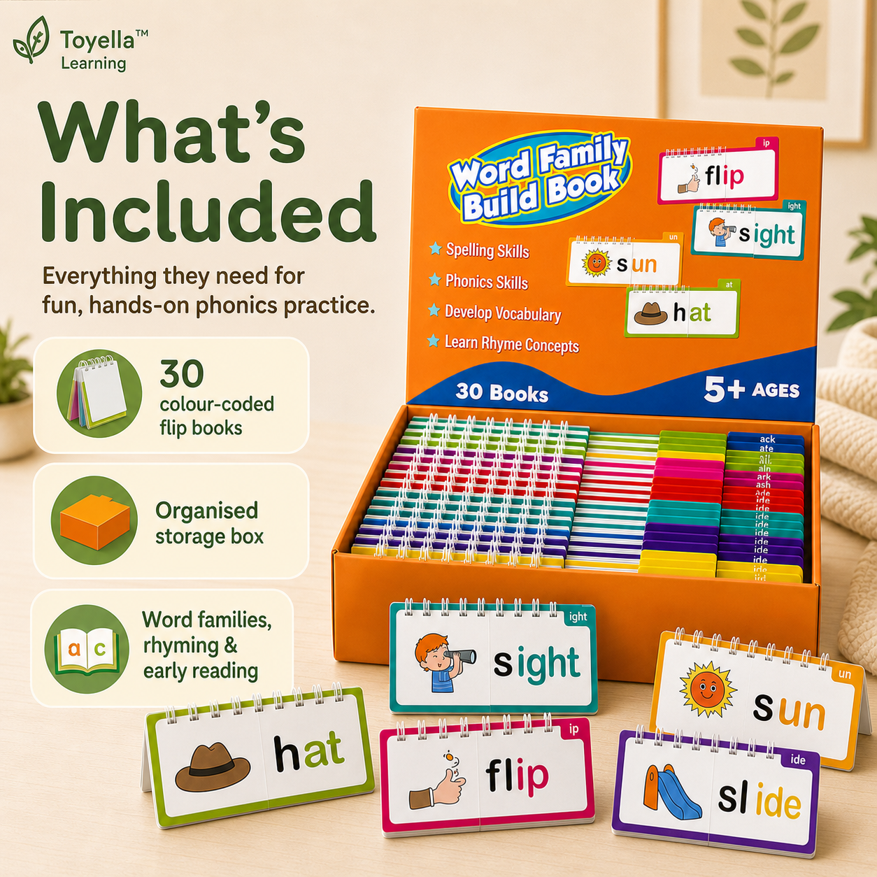Toyella™ Phonics Word Family Build Book