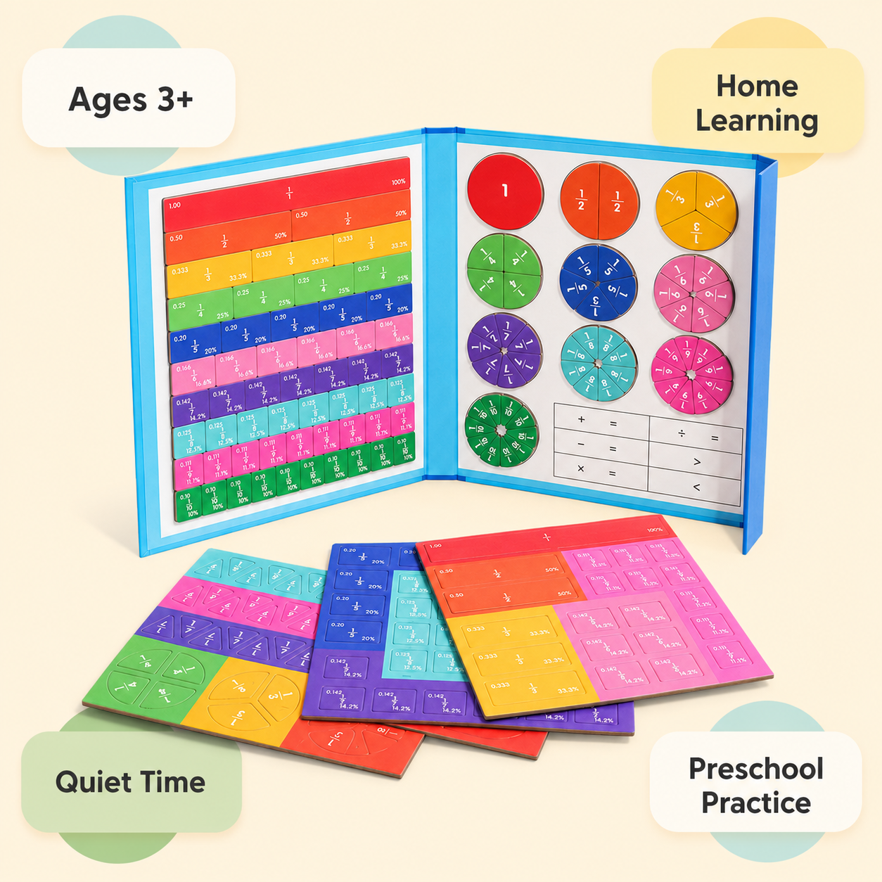 Toyella™ MathMaster Magnetic Fraction Board