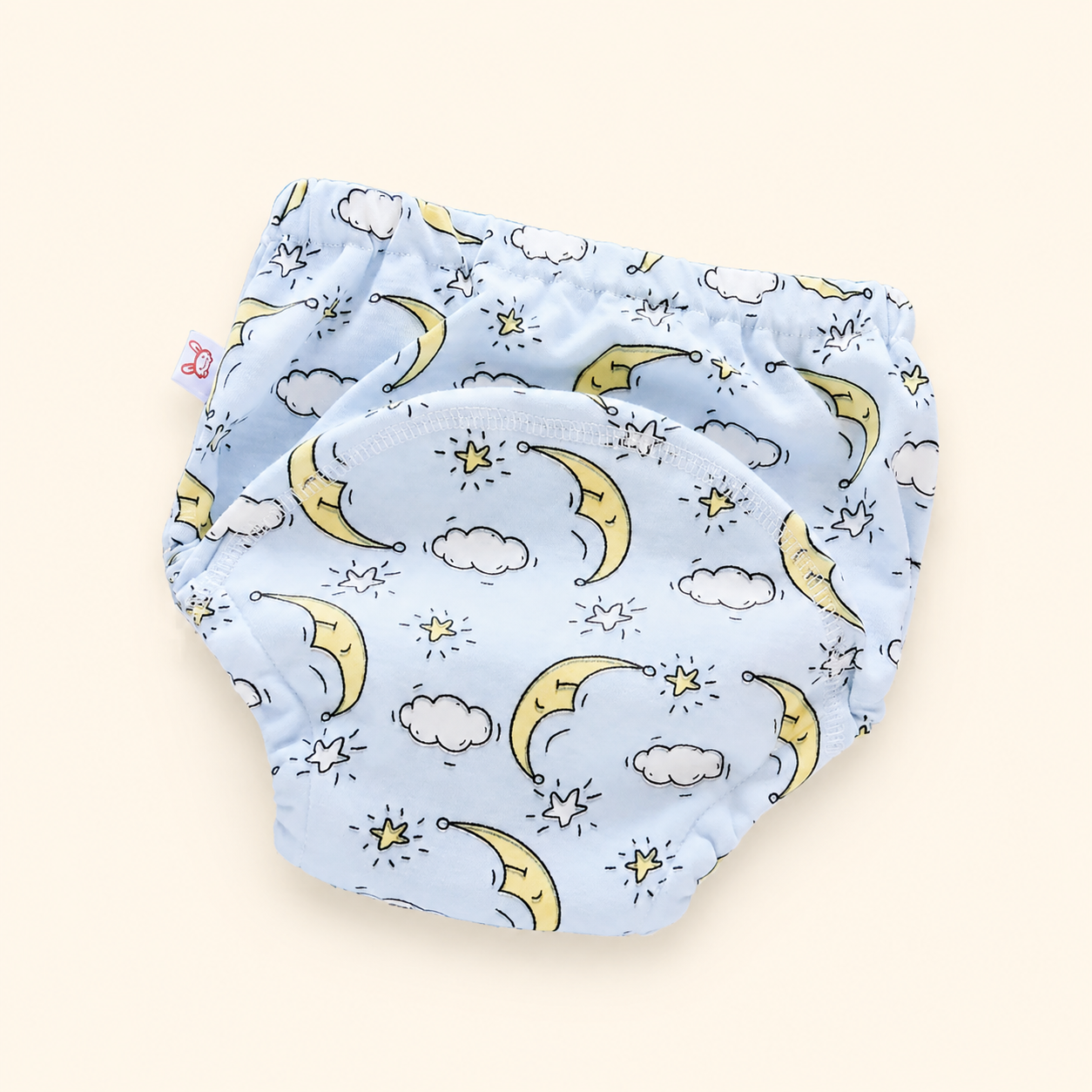Toyella potty training pants - Moon - cream background