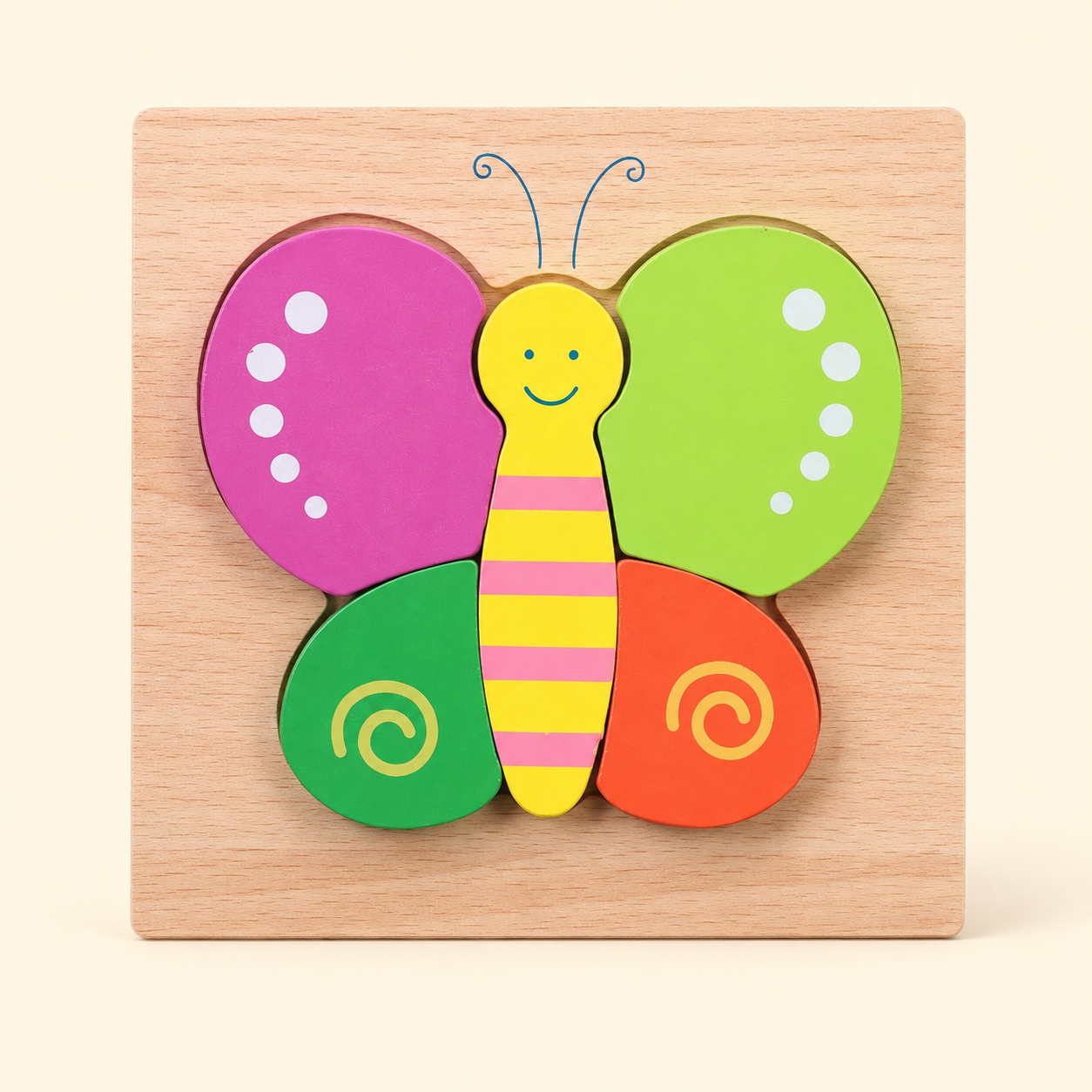 Toyella My First Wooden Puzzle - Design 21 - cream background